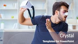  Presentation with loss - Presentation theme featuring sports game suffered loss background and a ocean colored foreground