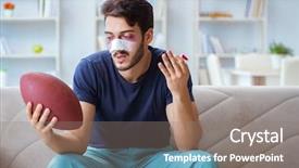  Presentation with loss - Presentation theme with sports game suffered loss background and a gray colored foreground