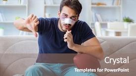  Presentation with loss - Cool new presentation design with sports game suffered loss backdrop and a violet colored foreground