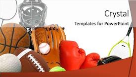  Presentation with sports - Amazing slides having sports gears backdrop and a white colored foreground