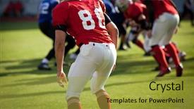  Presentation with american football - Presentation design consisting of sports grass - american football game background and a  colored foreground