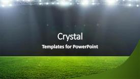  Presentation with football stadium - Beautiful PPT layouts featuring sports grass - stadium abstract football backdrop and a dark gray colored foreground