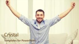  Presentation with supporting - PPT theme with sports happiness and people concept background and a soft green colored foreground