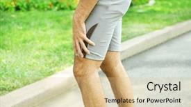  Presentation with sports injuries - Audience pleasing presentation consisting of sports injuries of man outdoors backdrop and a coral colored foreground