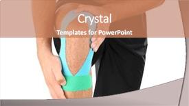  Presentation with tape - Colorful theme enhanced with sports injury - physio tape applied onto male backdrop and a coral colored foreground