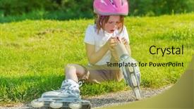  Presentation with roller skating - Cool new theme with sports injury - preschool roller skate beginner looking backdrop and a yellow colored foreground