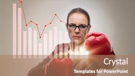  Presentation with competition - Slide set featuring sports investments - businesswoman in competition concept background and a coral colored foreground