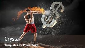  Presentation with first rate - Audience pleasing PPT theme consisting of sports investments - fighting for currency rate backdrop and a tawny brown colored foreground