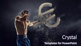  Presentation with first rate - Presentation design featuring sports investments - fighting for currency rate background and a wine colored foreground