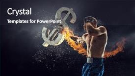  Presentation with interest rate liberalization - Slide set enhanced with sports investments - fighting for currency rate background and a  colored foreground