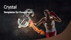  Presentation with first rate - Slide deck enhanced with sports investments - fighting for currency rate background and a black colored foreground