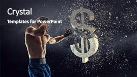  Presentation with first rate - Beautiful slide deck featuring sports investments - fighting for currency rate backdrop and a dark gray colored foreground