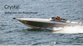  Presentation with calm sea - Presentation having sports investments - high-speed boat goes fast background and a light blue colored foreground