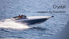  Presentation with calm sea - Cool new presentation with sports investments - high-speed boat goes fast backdrop and a light blue colored foreground