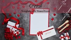  Presentation with red grey - PPT layouts enhanced with sports invitation - dumbbells rope gift boxes flowers background and a violet colored foreground