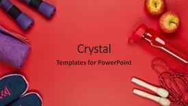  Presentation with female sport - Slide set with sports invitation - female fitness still life sport background and a red colored foreground