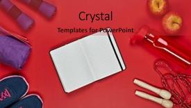  Presentation with female sport - Slides enhanced with sports invitation - female fitness still life sport background and a red colored foreground