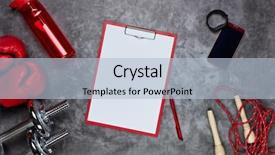  Presentation with invitation - Slide set featuring sports invitation - fitness still life sport accessories background and a  colored foreground