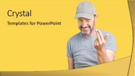  Presentation with sport - Presentation enhanced with sports invitation - handsome middle age hoary senior background and a  colored foreground