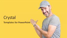  Presentation with man in nature - Amazing presentation theme having sports invitation - handsome middle age hoary senior backdrop and a  colored foreground