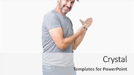  Presentation with sport - Presentation theme consisting of sports invitation - handsome middle age hoary senior background and a white colored foreground