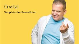  Presentation with over come challange - Presentation having sports invitation - middle age arab man wearing background and a  colored foreground