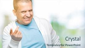  Presentation with arab - Slides enhanced with sports invitation - middle age arab man wearing background and a light blue colored foreground