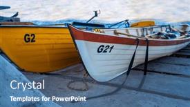  Presentation with port - Theme with sports-kayaks-el-tigre-port background and a ocean colored foreground