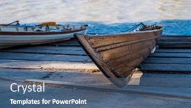  Presentation with port - Presentation theme featuring sports-kayaks-el-tigre-port background and a ocean colored foreground