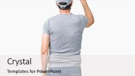  Presentation with wearing swimming goggles and cap - Audience pleasing slide deck consisting of sports leadership - handsome middle age hoary senior backdrop and a  colored foreground