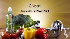  Presentation with diet - Beautiful slide deck featuring sports lifestyle - sport diet backdrop and a yellow colored foreground