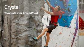  Presentation with sports - Presentation theme enhanced with sports male exercising on climbing background and a gray colored foreground