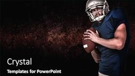  Presentation with ball sports - Amazing slide deck having sports manto throwing the ball against dark background backdrop and a black colored foreground