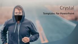  Presentation with winter sports - Slide set having sports-mask-endurance-athlete-runner background and a light gray colored foreground