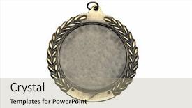  Presentation with award - Theme enhanced with bravery award - closeup shot of a blank background and a coral colored foreground