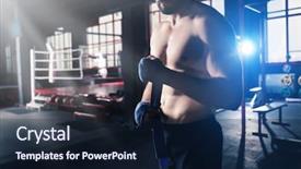  Presentation with boxer - Amazing presentation design having sports mma - boxer applying hand wraps while backdrop and a wine colored foreground