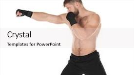  Presentation with mma - Audience pleasing presentation consisting of sports mma - male boxer on white background backdrop and a lemonade colored foreground