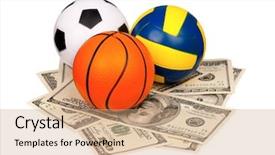  Presentation with ball bearing on a white - Amazing PPT theme having sports money - small balls on heap backdrop and a coral colored foreground