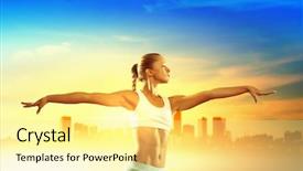  Presentation with law of sport - Audience pleasing theme consisting of sports motivation - image of young attractive sport backdrop and a  colored foreground