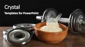  Presentation with sports nutrition - Theme enhanced with sports nutrition - bowl with protein powder background and a black colored foreground