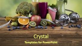  Presentation with sports nutrition - Colorful PPT layouts enhanced with sports nutrition - cocktails with fresh fruits vitamin backdrop and a tawny brown colored foreground