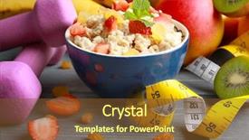  Presentation with sports nutrition - Cool new PPT theme with sports nutrition - composition with tasty oatmeal backdrop and a tawny brown colored foreground