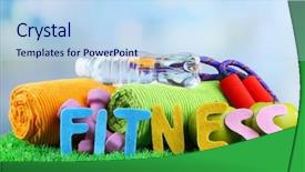  Presentation with healthy - Presentation theme consisting of sports nutrition - fitness and healthy life conceptual background and a sky blue colored foreground