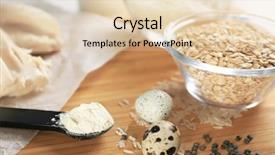  Presentation with sports nutrition - PPT theme having sports nutrition - high protein food and powder background and a lemonade colored foreground