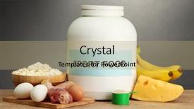  Presentation with protein food - Audience pleasing presentation design consisting of sports nutrition - jar of protein powder backdrop and a coral colored foreground