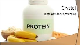  Presentation with sports nutrition - Colorful slide deck enhanced with sports nutrition - jar of protein powder backdrop and a white colored foreground