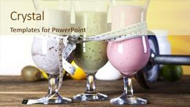  Presentation with protein - Amazing theme having sports nutrition - protein shakes sport and fitness backdrop and a cream colored foreground