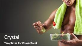  Presentation with sports nutrition - Audience pleasing theme consisting of sports nutrition - smiling fitness man holding backdrop and a dark gray colored foreground