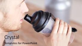  Presentation with protein - PPT theme having sports nutrition - sport fitness healthy lifestyle background and a coral colored foreground