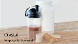  Presentation with sports nutrition - Presentation with sports nutrition fitness diet background and a coral colored foreground